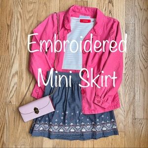 Embroidered Mini Skirt